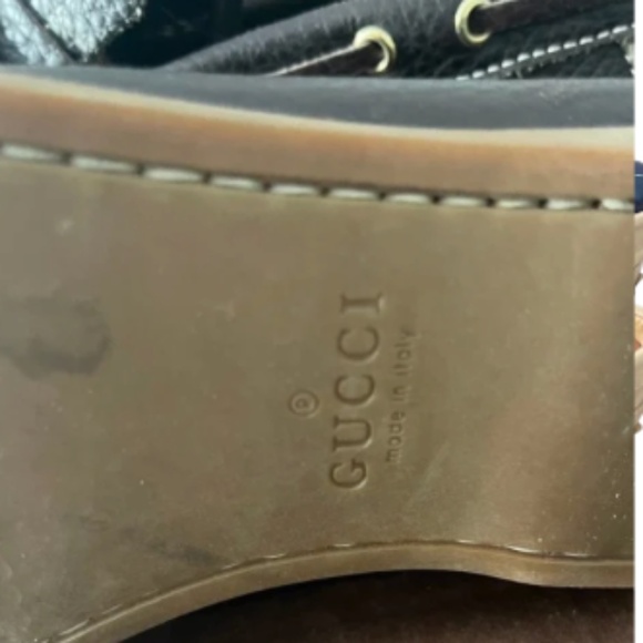 Men\'s Gucci Dark Brown Boat Shoes Size 8.5 American